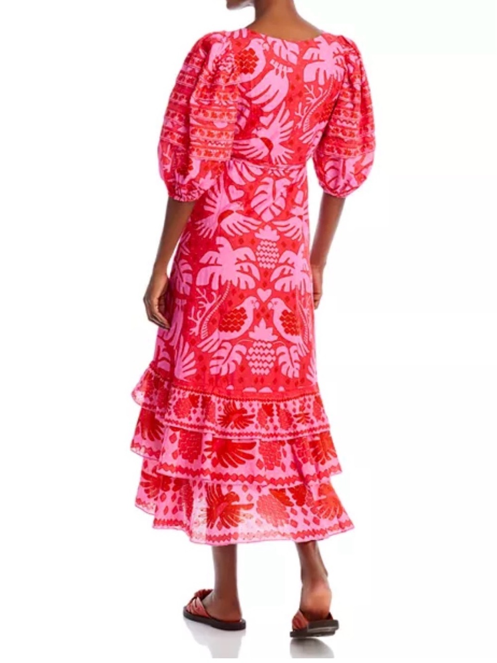 FARM Rio Jungle Tiered Skirt Wrap Dress Size M - Picture 2 of 6